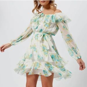Zimmermann Women's Breeze Off Shoulder Dress - Teal Poppy Floral